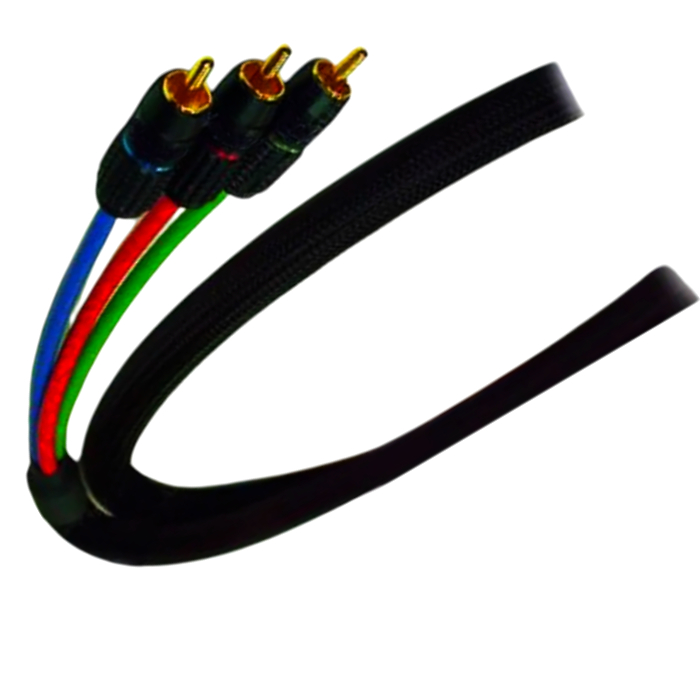 Кабель YPbPr 3RCA-3RCA 1.5 м, Ø13 мм, чорний, металеві розapos;єми, Hi-End, Original