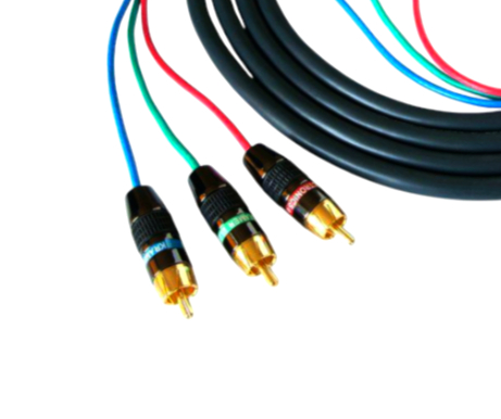 Hi-End відеокабель YPbPr 3xRCA 1.5 м металевий корпус для проекторних телевізорів чорний