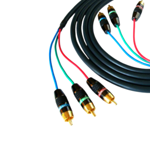 Hi-End відеокабель YPbPr 3xRCA 1.5 м металевий корпус для проекторних телевізорів чорний