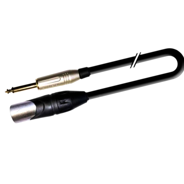 Мікрофонний шнур Basic 1 м XLR3 на Jack 3.5, мідна жила, професійний, чорний колір