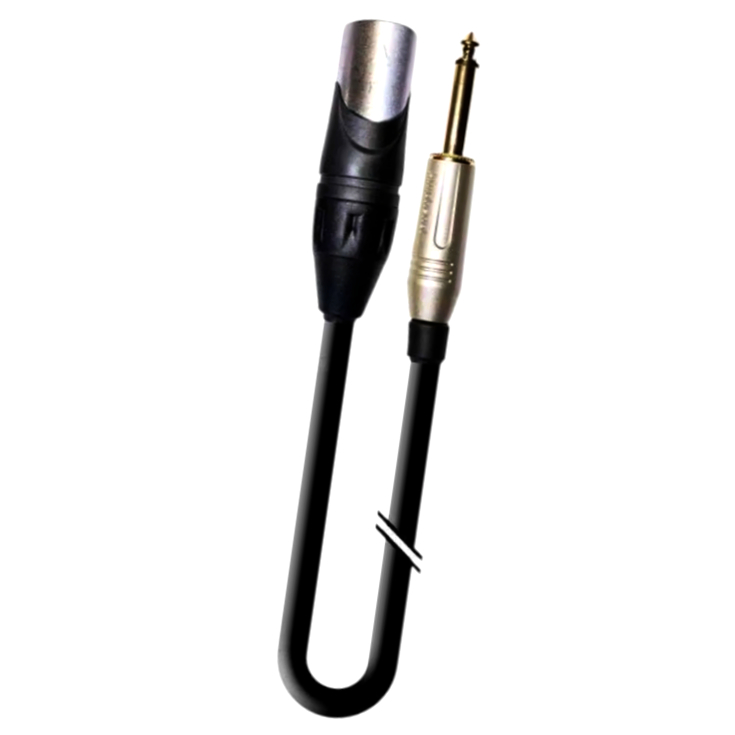 Мікрофонний шнур Basic 1 м XLR3 на Jack 3.5, мідна жила, професійний, чорний колір