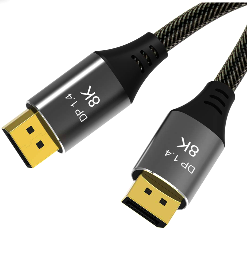 DP-кабель 1.4 (DP to DP) 6 мм, 32.4 Гбіт/с, 144 Гц, довжина 1м для підключення моніторів