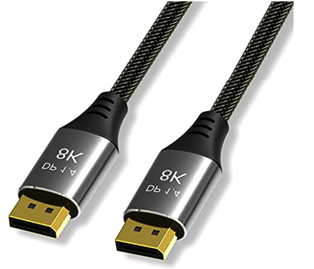 DP-кабель 1.4 (DP to DP) 6 мм, 32.4 Гбіт/с, 144 Гц, довжина 1м для підключення моніторів