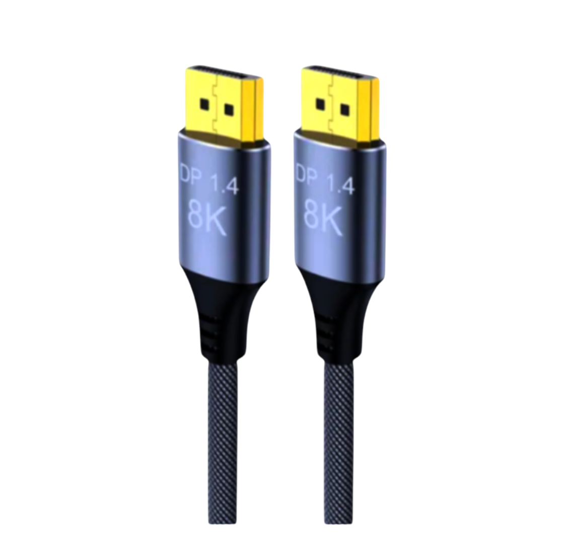 DP-кабель 1.4 32.4 Гбіт/с 6мм для підключення моніторів 144 Гц, Top якість, 1м