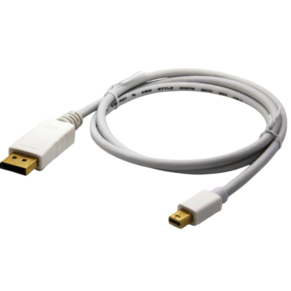 Кабель I-Taki Mini DisplayPort - DisplayPort 1.1, 2 м, білий для підключення MacBook до HDTV