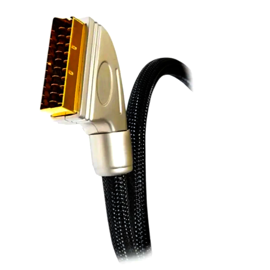 Reference Line AV-кабель SCART 2 м 24K Gold чистий звук метал для телевізора і відеомагнітофона