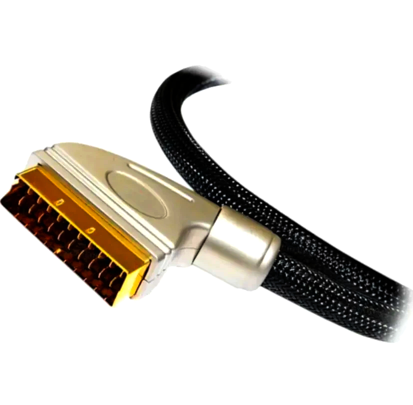 Reference Line AV-кабель SCART 2 м 24K Gold чистий звук метал для телевізора і відеомагнітофона