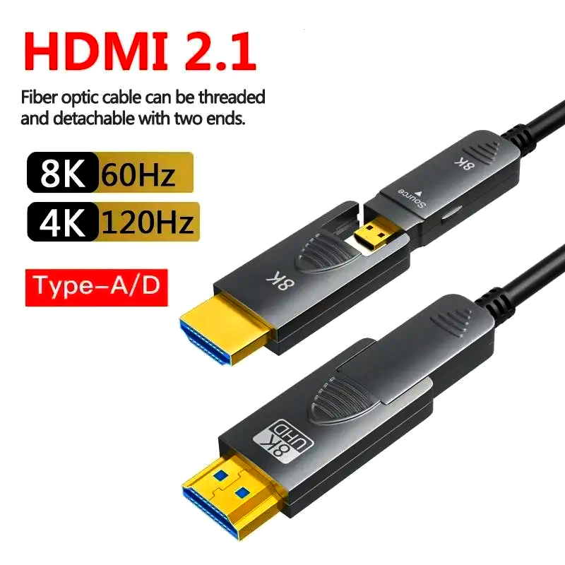Кабель HDMI 2.1 Ugreen 15м, Ультра HD 8K/60Hz, Оптоволоконний, Для OLED і 4K/8K ТВ
