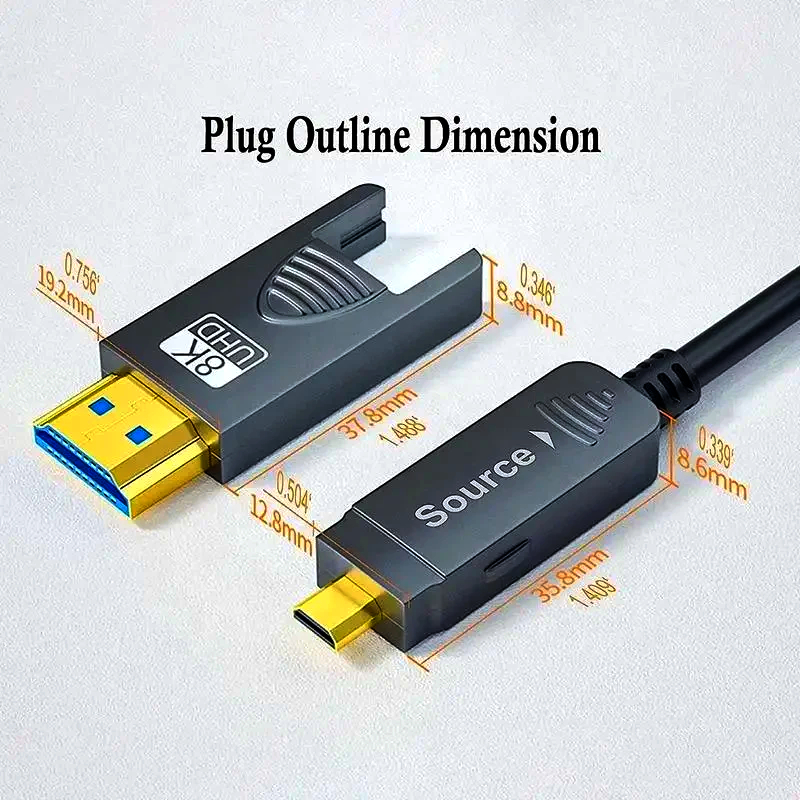Кабель HDMI 2.1 Ugreen 15м, Ультра HD 8K/60Hz, Оптоволоконний, Для OLED і 4K/8K ТВ