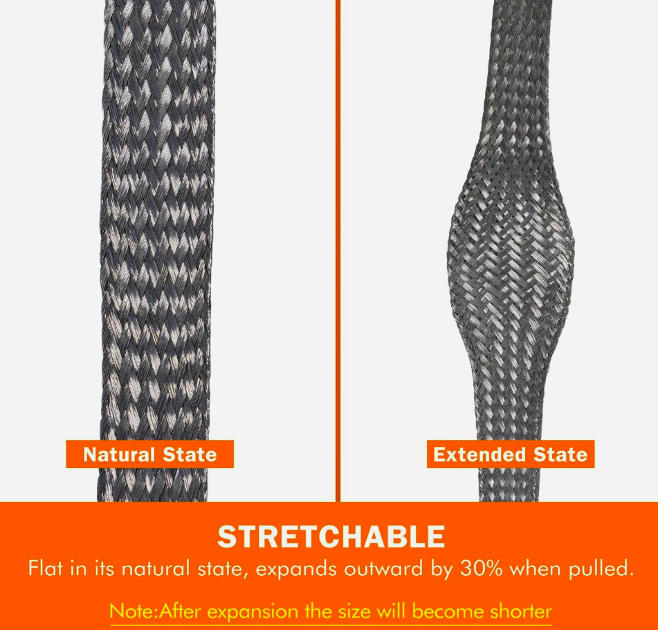 Еластична обплетка Techflex з луженого міді 15.88 мм, 1 м для екранування ЕМІ і РЧ-перешкод