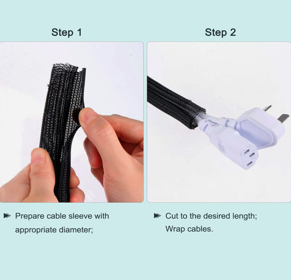 Оплетка JDD 1 м для кабелів і шлангів, самозакриваючася, max Ø 14 мм, чорна