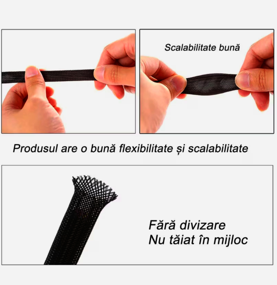 Оплетка кабельна ColdCut 5–10 м еластична, поліестер, діаметр 8 мм, чорна