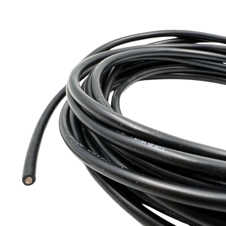 Еластичний провід живлення 20 AWG 1 м Мінзан, лужена мідь, чорний, ток 13А, силіконовий