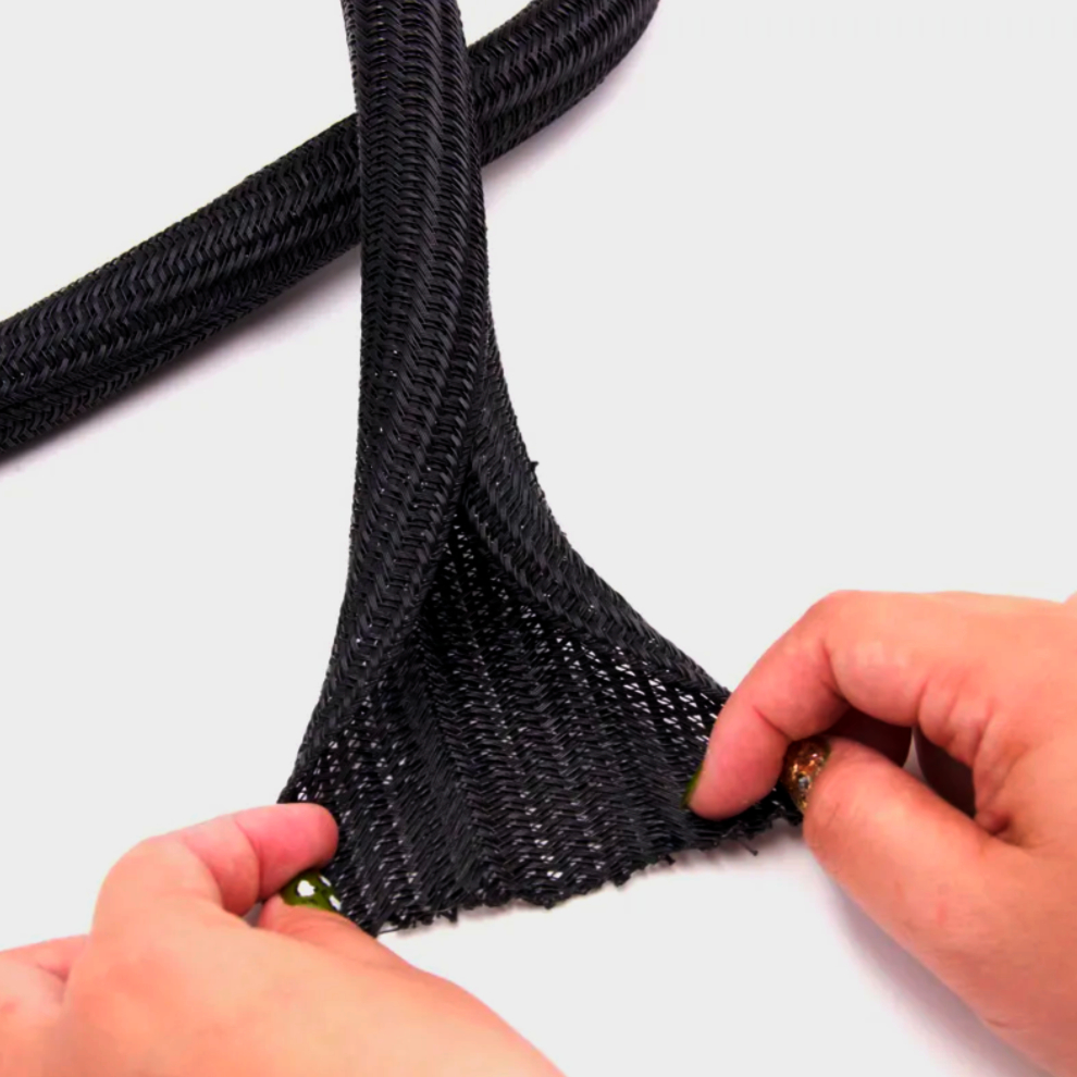 Оплётка JDD Tech 3.8 см, макс. Ø 40 мм, самозакриваючася, 1 м, чорна, захист кабеля SCW-038BK