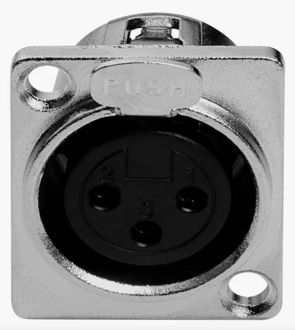 Панельний розapos;єм MOCO XLR-P3F 3 контакти D-площадка пайка нікель для надійної комутації