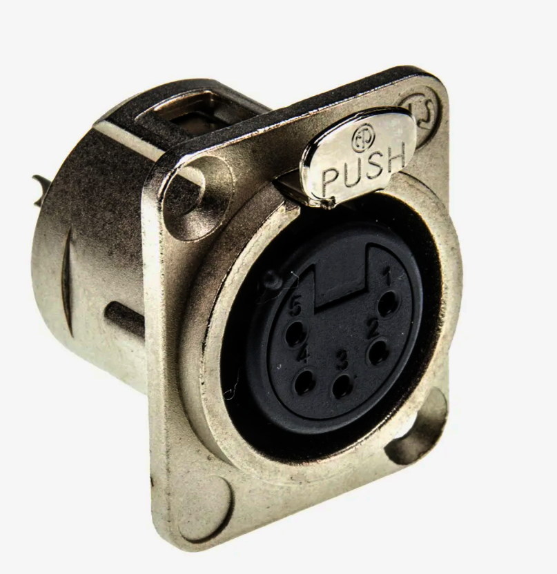 XLR-P5F MOCO 5-контактний панельний розapos;єм-гніздо D-тип пайка нікель для аудіо рішень