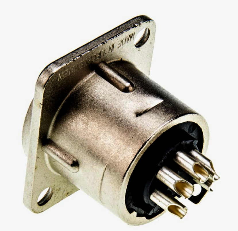 XLR-P5F MOCO 5-контактний панельний розapos;єм-гніздо D-тип пайка нікель для аудіо рішень