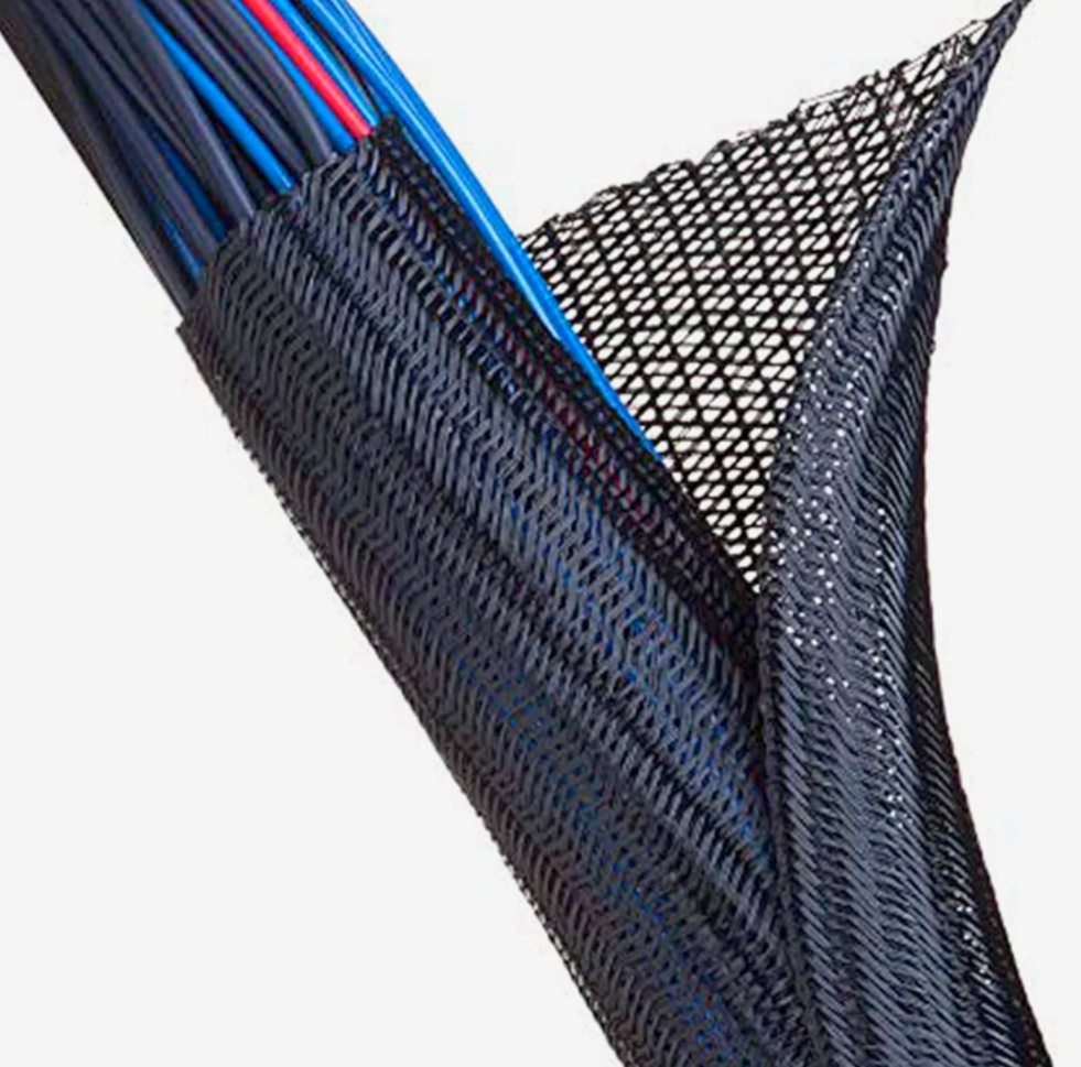 Еластична оплетка Flexo F6 PET 9.53 мм, 1 м, самозастігаюча для кабелів