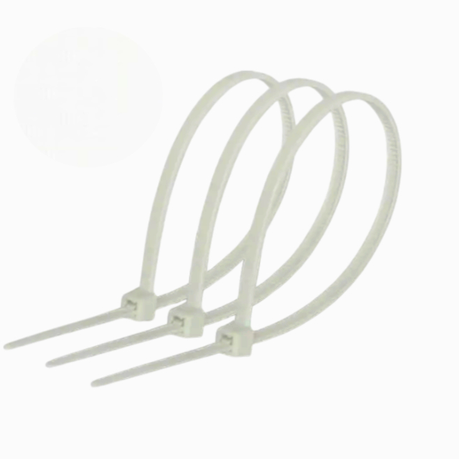 Хомуты JDD TECH з нейлону SN-25-100, 2.5мм, білі, 100 шт для надійної фіксації кабелів