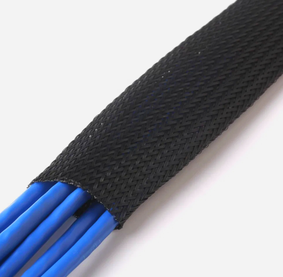 Оплетка для кабеля JDD Tech поліамідна Ø3 мм, еластична, 1 метр, чорна, 1–6 мм