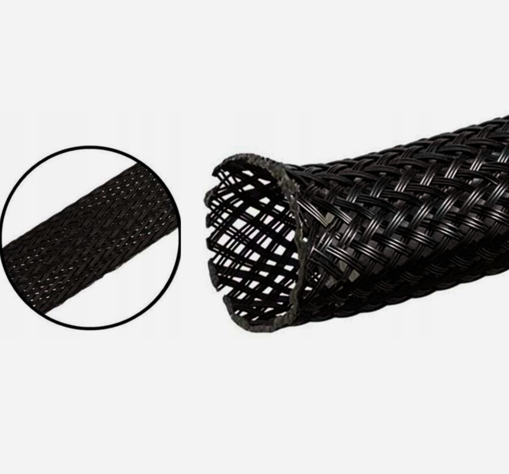 Оплетка JDD Tech кабельна еластична Ø40 мм PA 6.6 1 м розтяжка 30-60 мм чорна для проводів