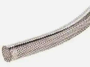 Плетена оплетка TechFlex 1 м срібляста для кабеля, шланга і трубки, діаметр 1.27-1.9 см