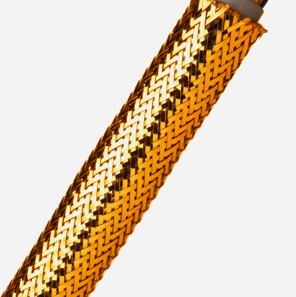 Оплётка TECHFLEX Ø12.7 мм золото 1 м ефект хромованої сталі для кабелів і шлангів