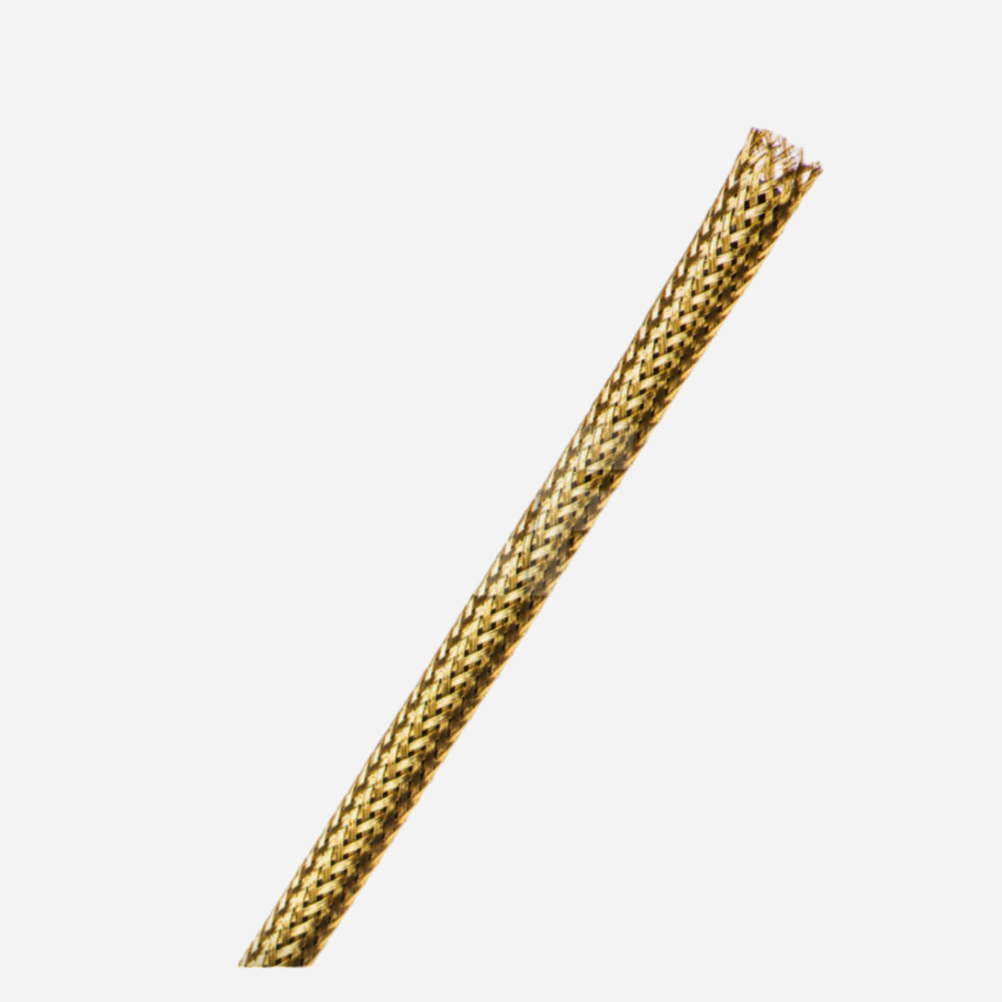 Оплётка TECHFLEX Ø12.7 мм золото 1 м ефект хромованої сталі для кабелів і шлангів