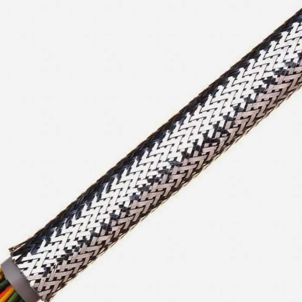 Гнучка обплетка TECHFLEX Chrome XC 1 метр для проводів, срібляста, металевий ефект