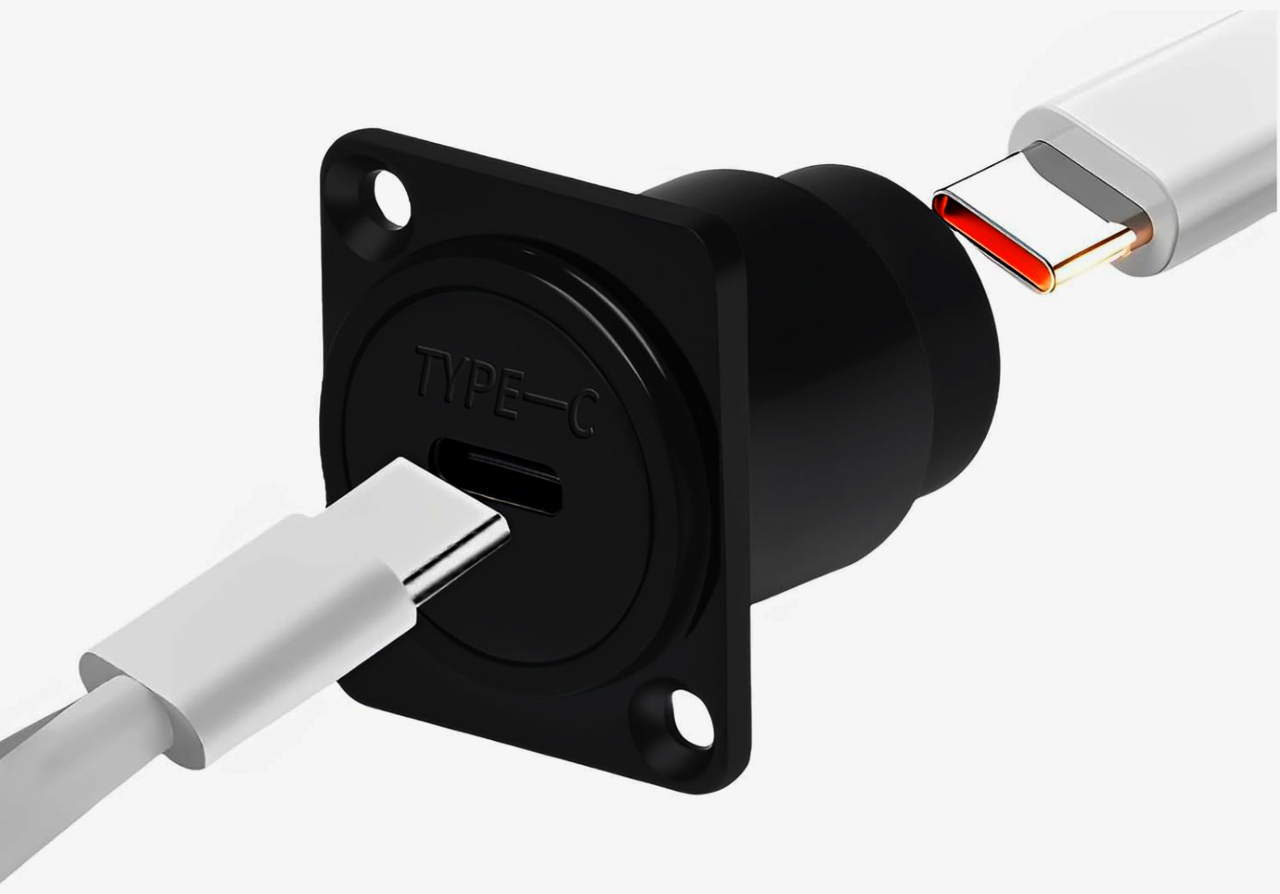Адаптер I-Taki USB Type-C D-посадка B1018 чорний 1м, цинковий корпус, мати-мати