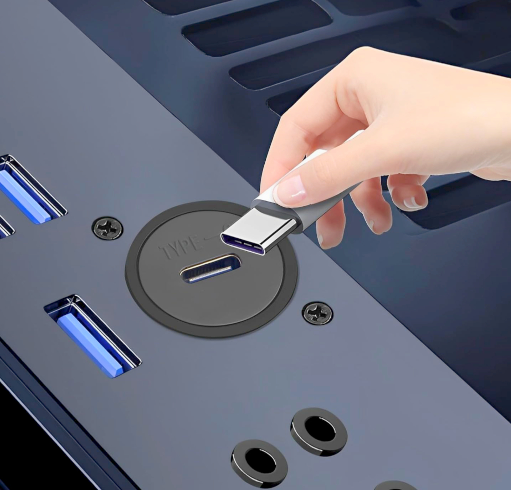 Адаптер I-Taki USB Type-C D-посадка B1018 чорний 1м, цинковий корпус, мати-мати