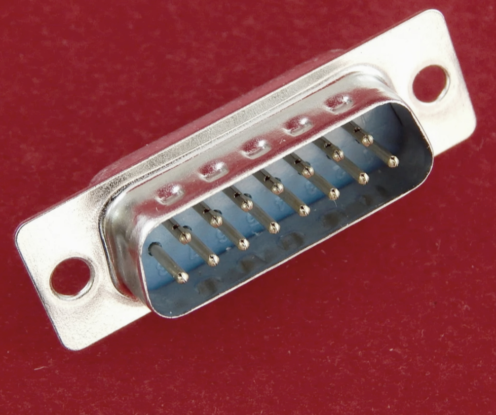 Разъем D-SUB DB-15M 15 контактів, 2 ряди, золото, New Tide, Тайвань, пайка