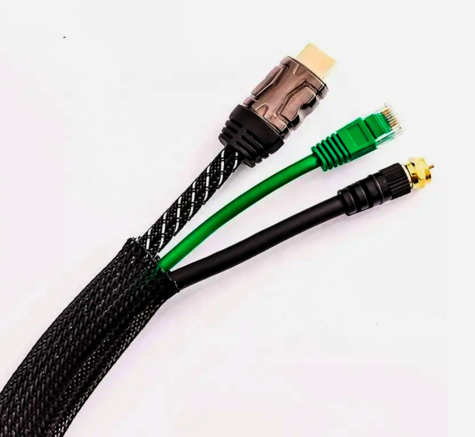 Оплітка Techflex FLEXO PET 1.9 см чорна, розтяжка 12.7-27.9 мм, 1 м, зносостійка захист кабелів