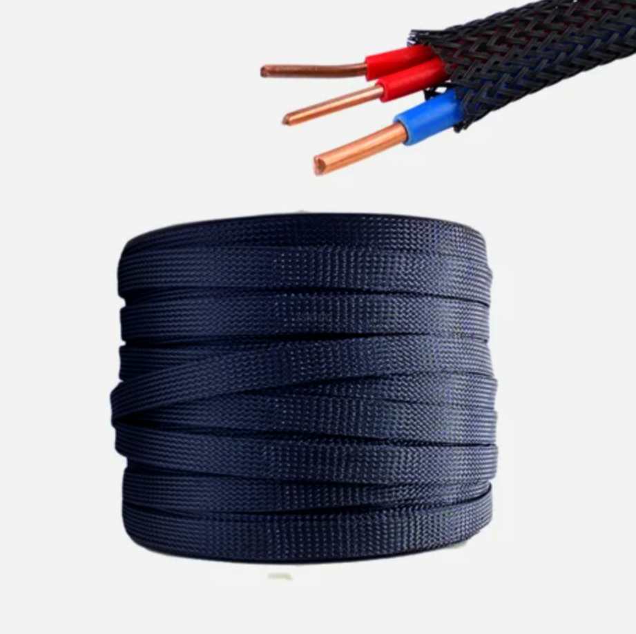 Оплітка Techflex FLEXO PET 1.9 см чорна, розтяжка 12.7-27.9 мм, 1 м, зносостійка захист кабелів