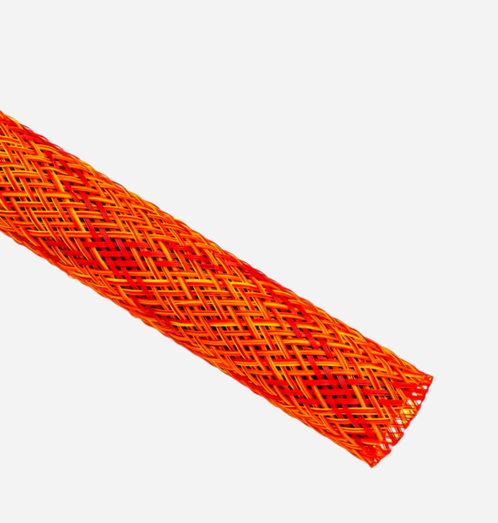 Кабельна оплетка Techflex 1 м, вогняна розцвітка, PET ReMix, 1.27 см, розтяжка 9.40-15.88 мм