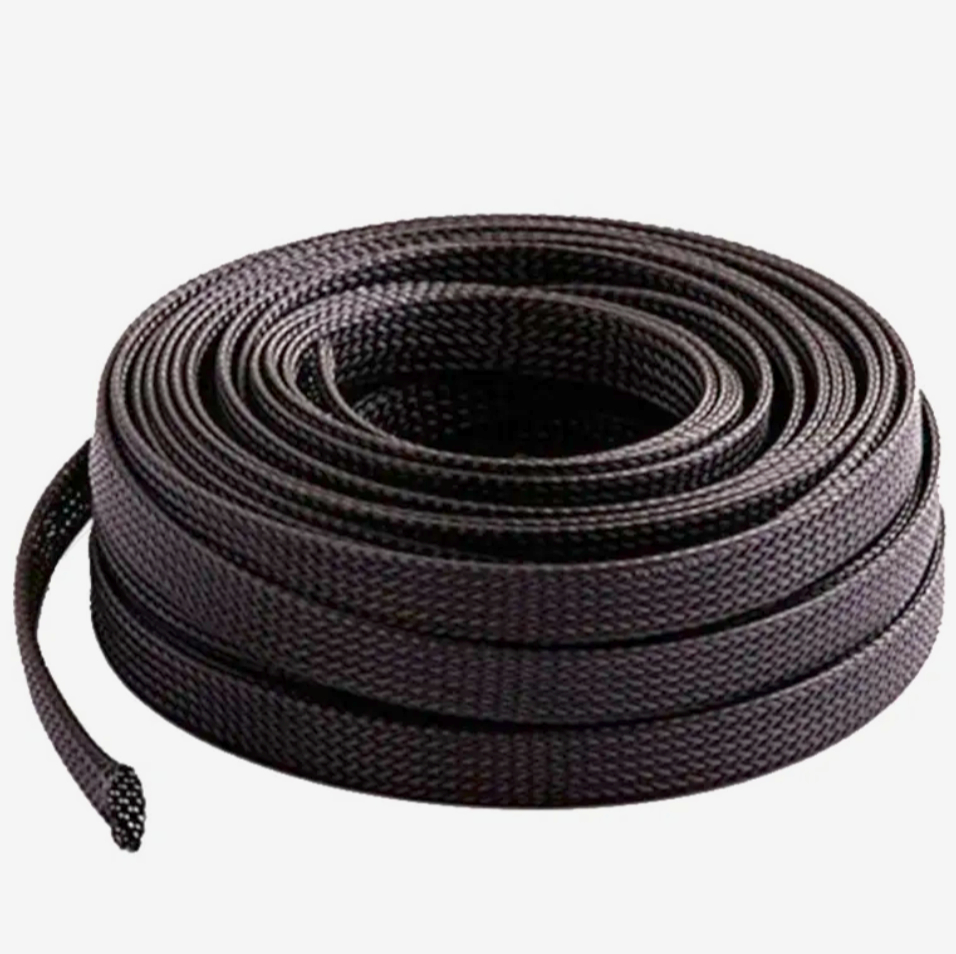 Кабельна оплетка Techflex 3.81 см 1 м PET розтяжна для захисту проводів чорна