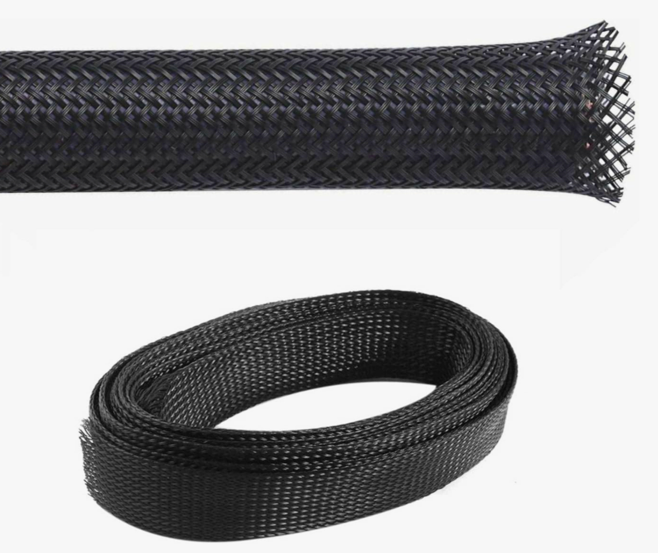 Оплітка JDD Tech для кабеля 12 мм розтяжка 8-14 мм, чорна, довжина 1 м, щільне плетення ColdCut