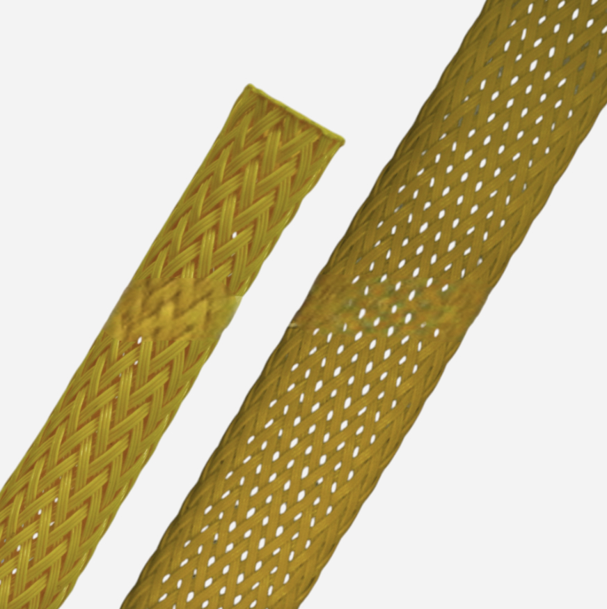 Оплетка 1 м JDD Tech для проводів і шлангів, жовта, растяжка 1-5 мм, плотнотканая