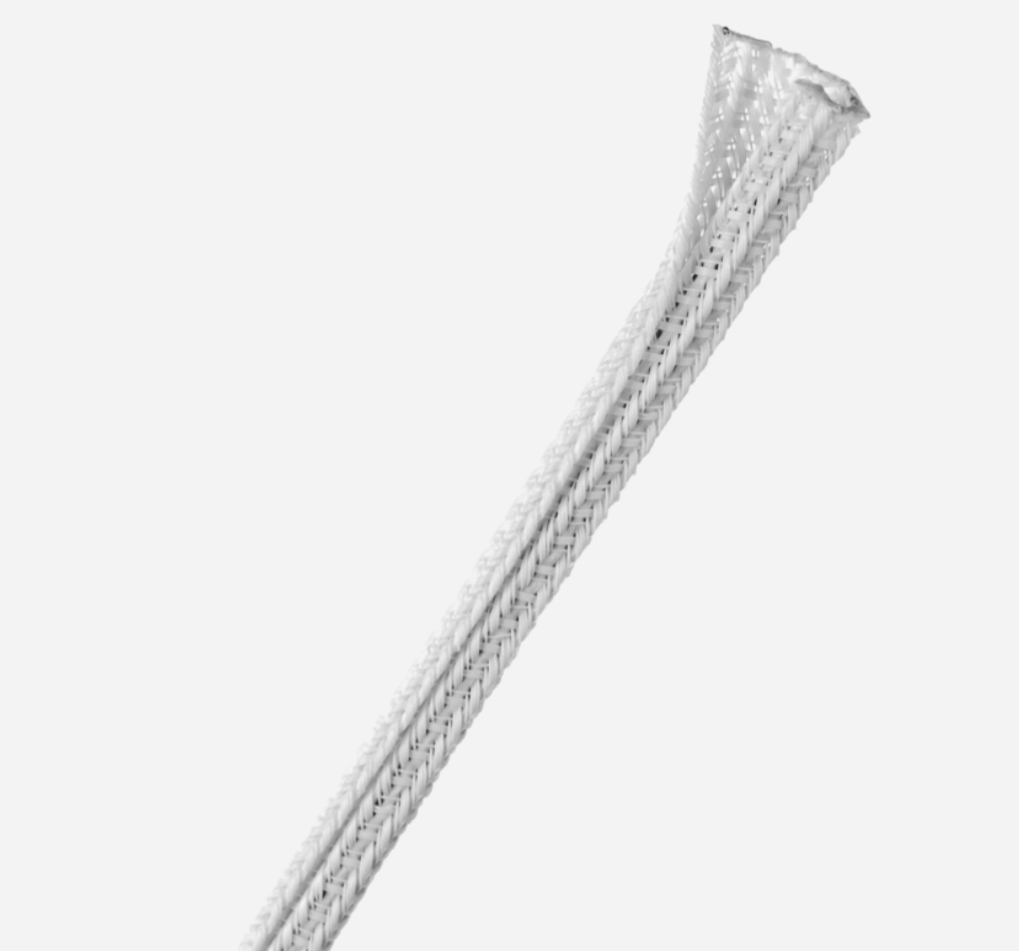 Еластична оплетка Techflex F6N0.25WH, 1 м, біла, 0.63 см, перекриття 25%, самозакриваючася