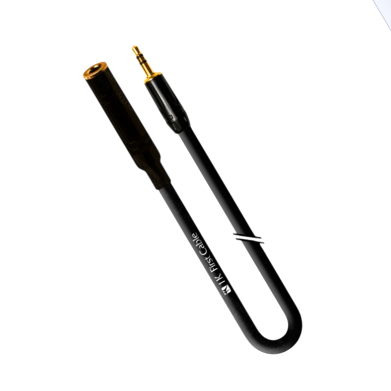 Аудіокабель 1 м 1-TECH Jack 3.5 (папа) - Jack 6.3 (мама) стерео, Ø6 мм, висока якість