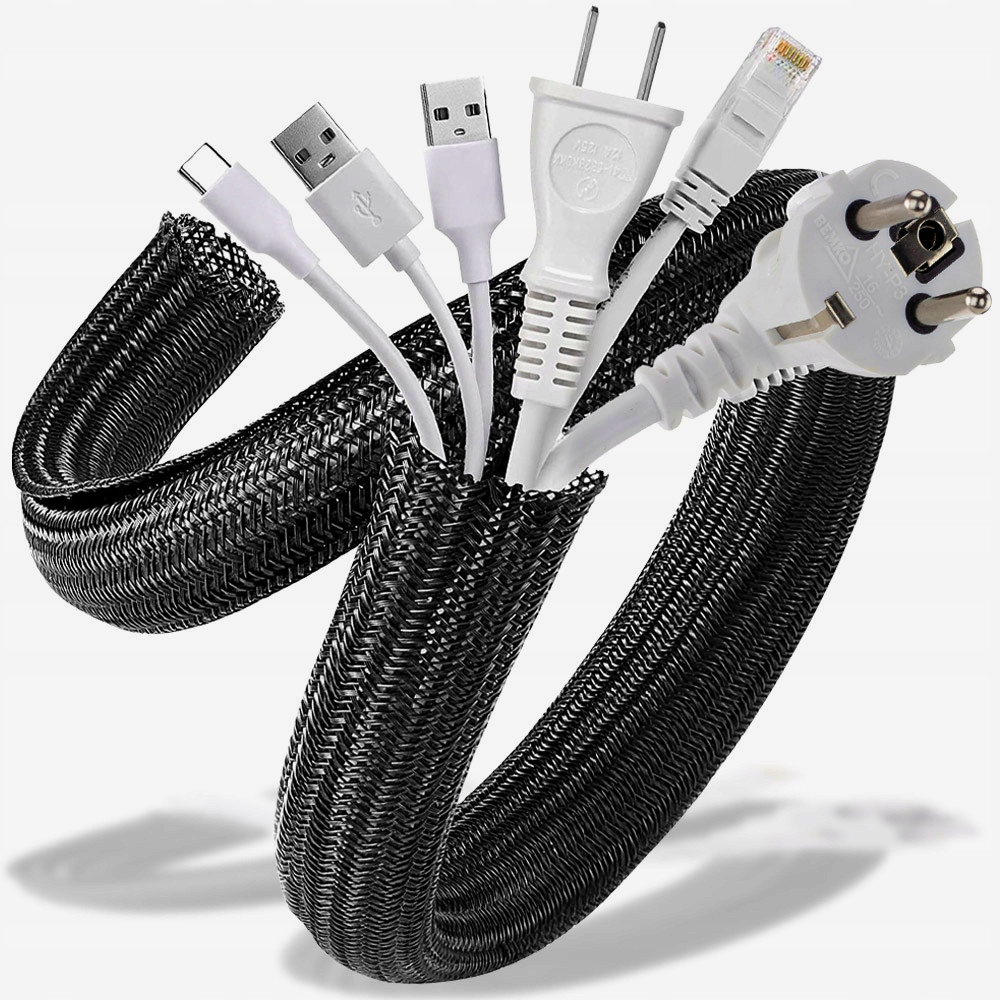 Еластична оплетка Techflex F6 1м самозакриваючася 0.32 см, 25% перекриття, чорна