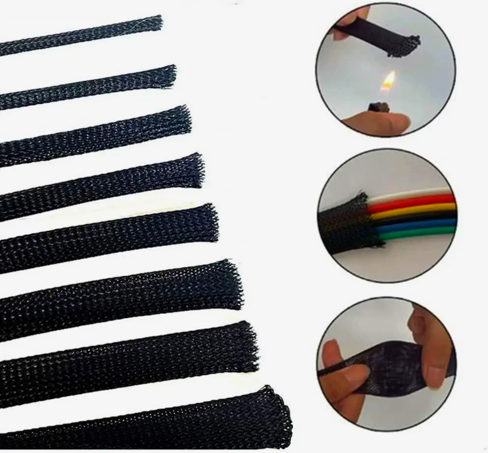 Оплетка PET, діаметр 18 мм, довжина 50 м, для захисту та організації кабелів, чорна