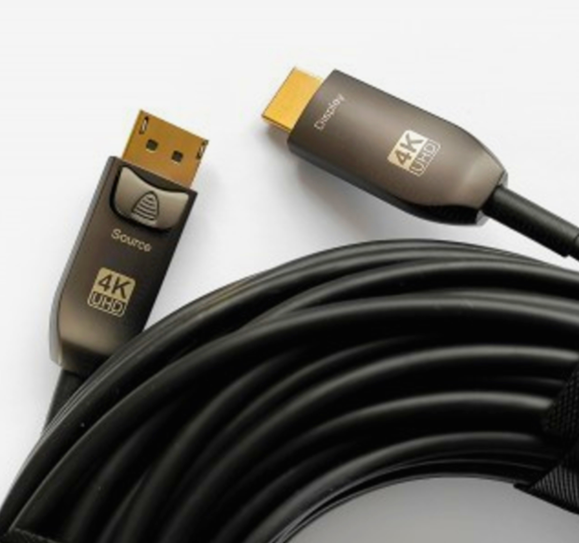 Цифровий оптичний кабель I-Taki 25м DisplayPort - HDMI 4K 60Hz 21.6Gbps HDCP2.2 3D