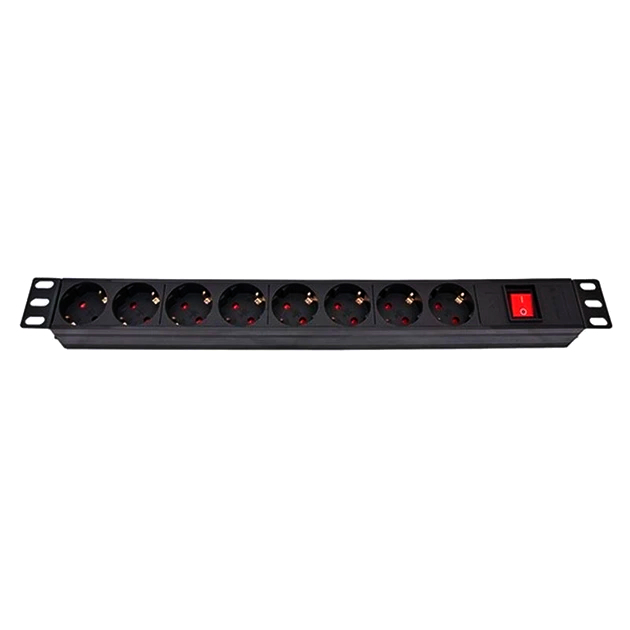 Блок живлення Hyperline SHE19-8SH-S-IEC на 8 портів 19quot; з LED підсвіткою, 3500 Вт