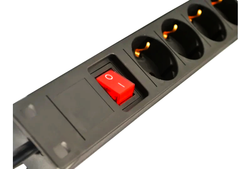 Блок живлення Hyperline SHE19-8SH-S-IEC на 8 портів 19quot; з LED підсвіткою, 3500 Вт