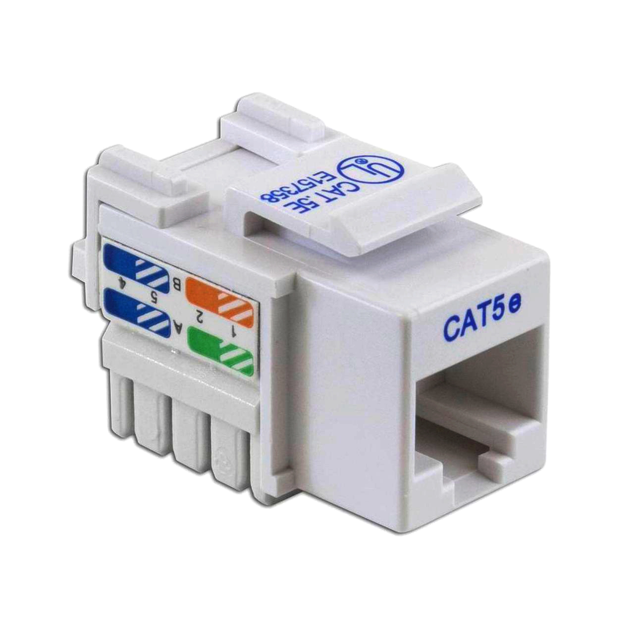 Keystone модуль RJ45 CAT5e білий для мультимедійних панелей Monoprice, безінструментальний