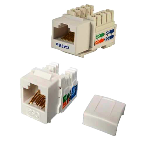 Keystone модуль RJ45 CAT5e білий для мультимедійних панелей Monoprice, безінструментальний