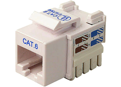 Keystone модуль RJ45 CAT5e білий для мультимедійних панелей Monoprice, безінструментальний