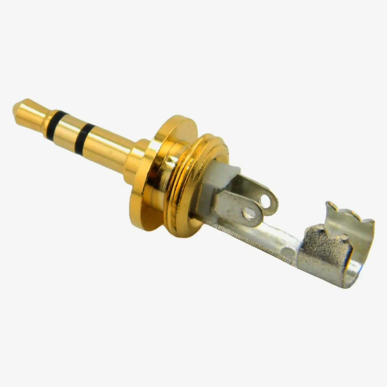 Разъем Jack 3.5мм стерео I-Taki TC173-R метал чорний з червоним маркером для аудіо