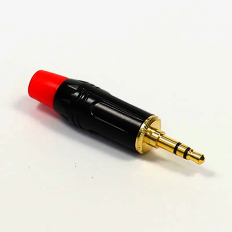 Стерео штекер Jack 3.5 мм TC173-R I-Taki чорний з червоною маркуванням для аудіообладнання